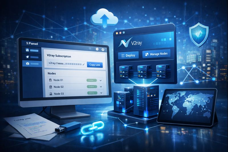  1Panel生成V2ray订阅链接并部署节点管理器